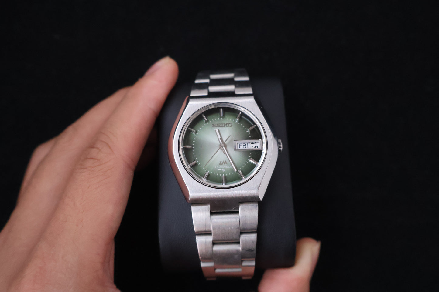 (SERVICED) Rare Vintage 1972 Seiko Lord Matic Green Dial 25 Jewels 5606-6060