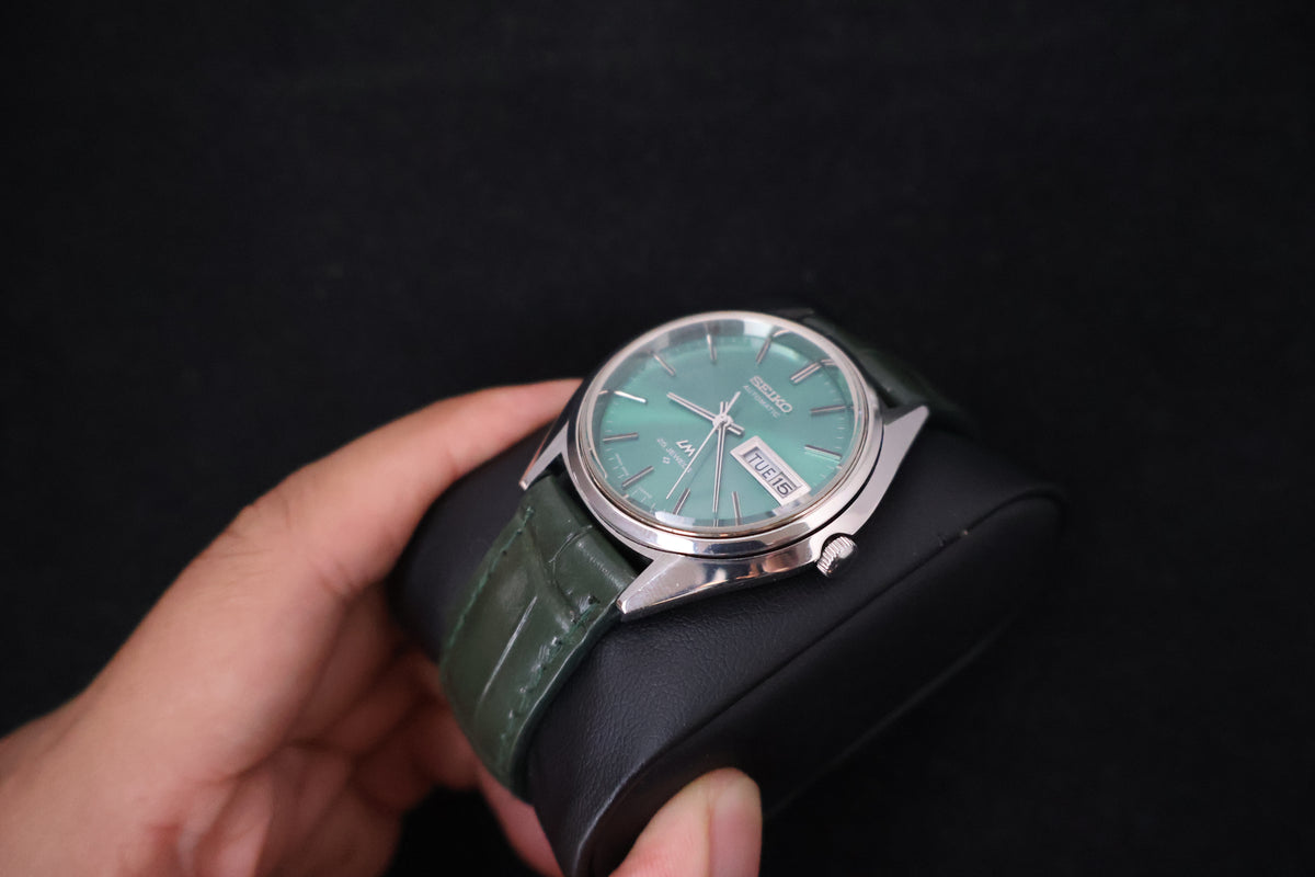 (SERVICED) Rare Vintage 1973 Seiko Lord Matic LM Green Dial 25 Jewels 5606-7191