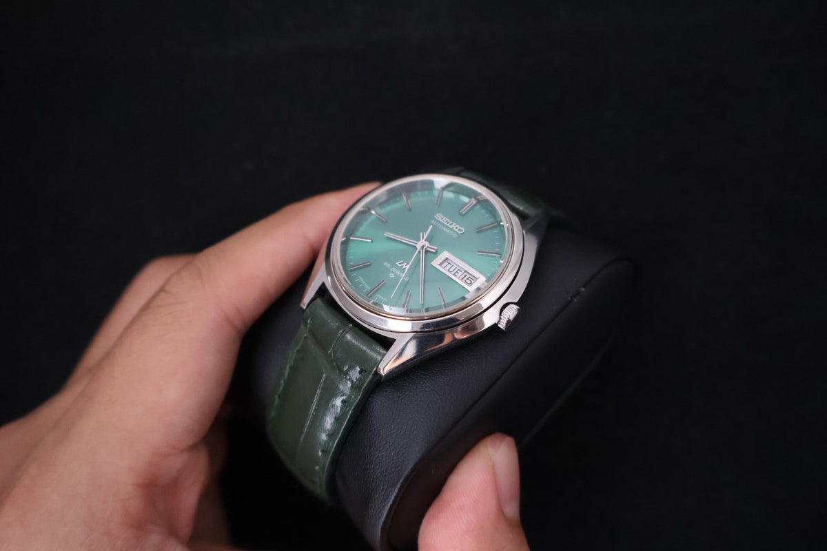(SERVICED) Rare Vintage 1973 Seiko Lord Matic LM Green Dial 25 Jewels 5606-7191
