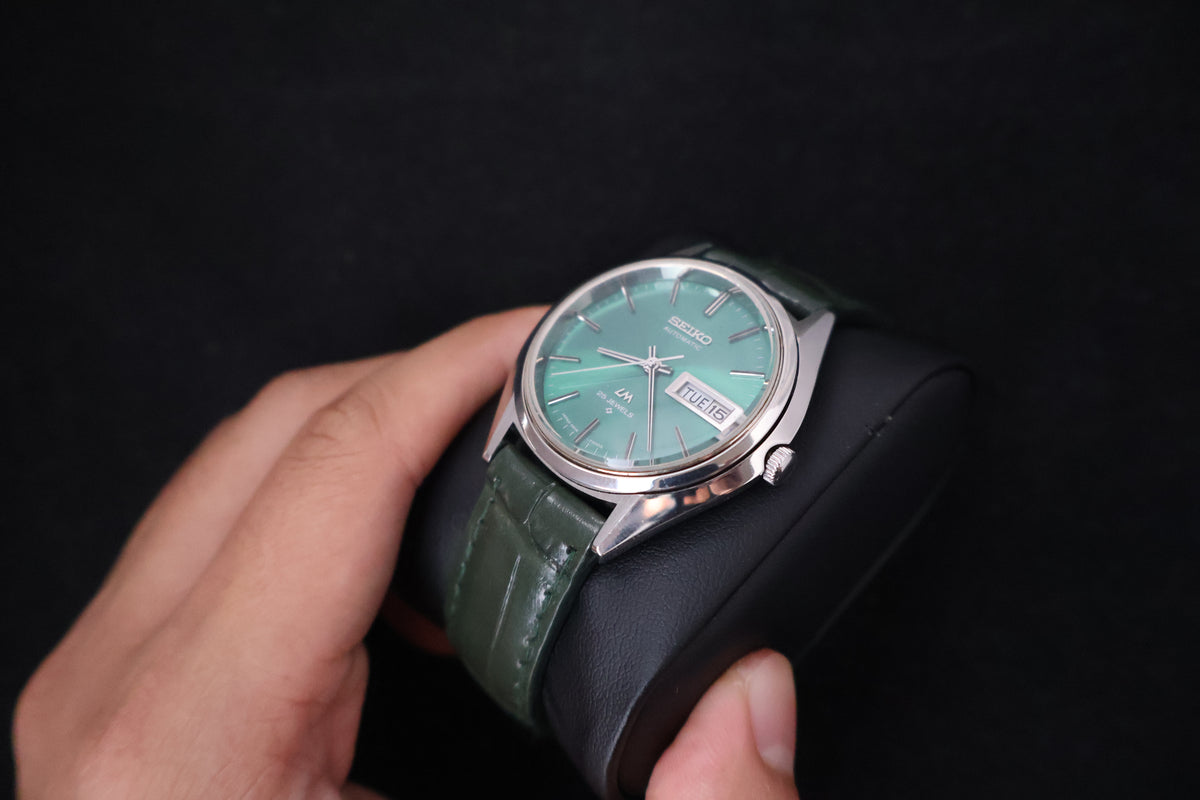 (SERVICED) Rare Vintage 1973 Seiko Lord Matic LM Green Dial 25 Jewels 5606-7191