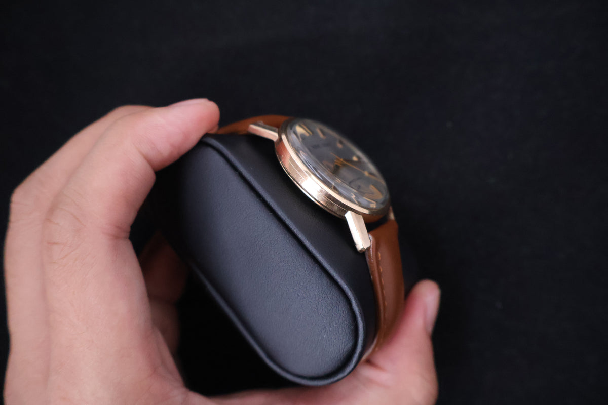 (SERVICED) Rare Vintage 1960s King Seiko First Gen Shield Medallion 14K Gold 25 Jewels - J14102E