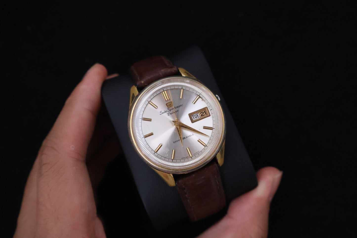 (SERVICED) Rare Vintage 1965 Seiko Sportsmatic 5 Deluxe 25 Jewels 7619-7010