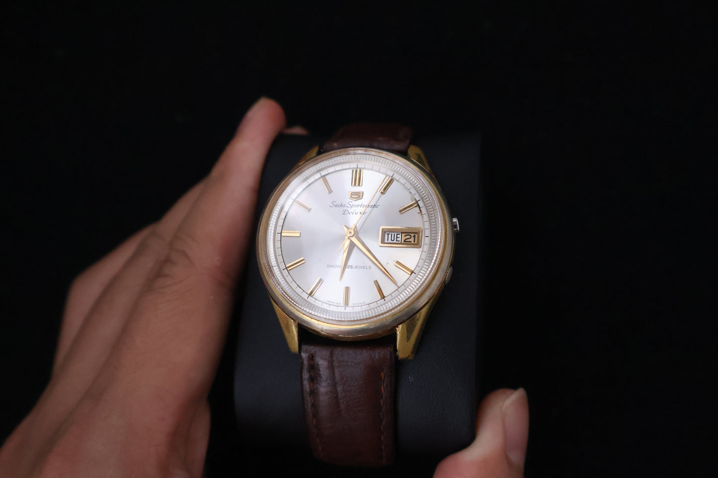 (SERVICED) Rare Vintage 1965 Seiko Sportsmatic 5 Deluxe 25 Jewels 7619-7010