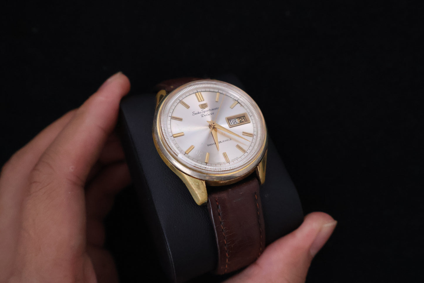 (SERVICED) Rare Vintage 1965 Seiko Sportsmatic 5 Deluxe 25 Jewels 7619-7010
