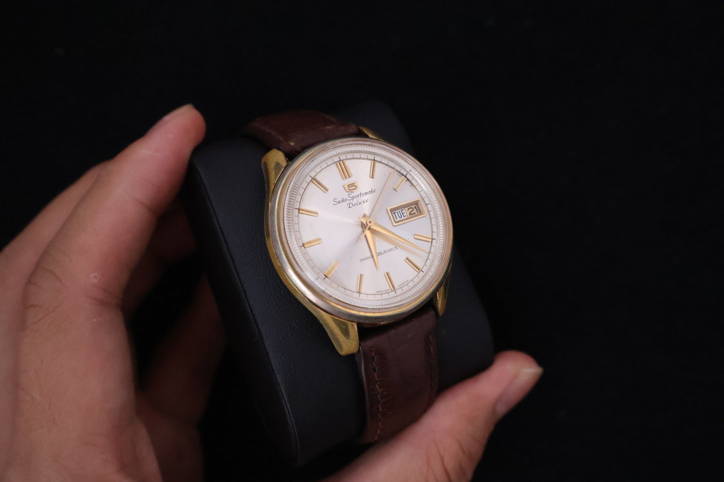 (SERVICED) Rare Vintage 1965 Seiko Sportsmatic 5 Deluxe 25 Jewels 7619-7010