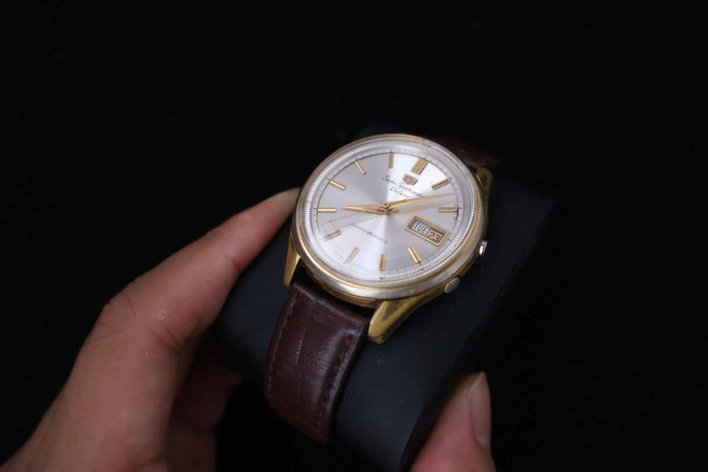 (SERVICED) Rare Vintage 1965 Seiko Sportsmatic 5 Deluxe 25 Jewels 7619-7010