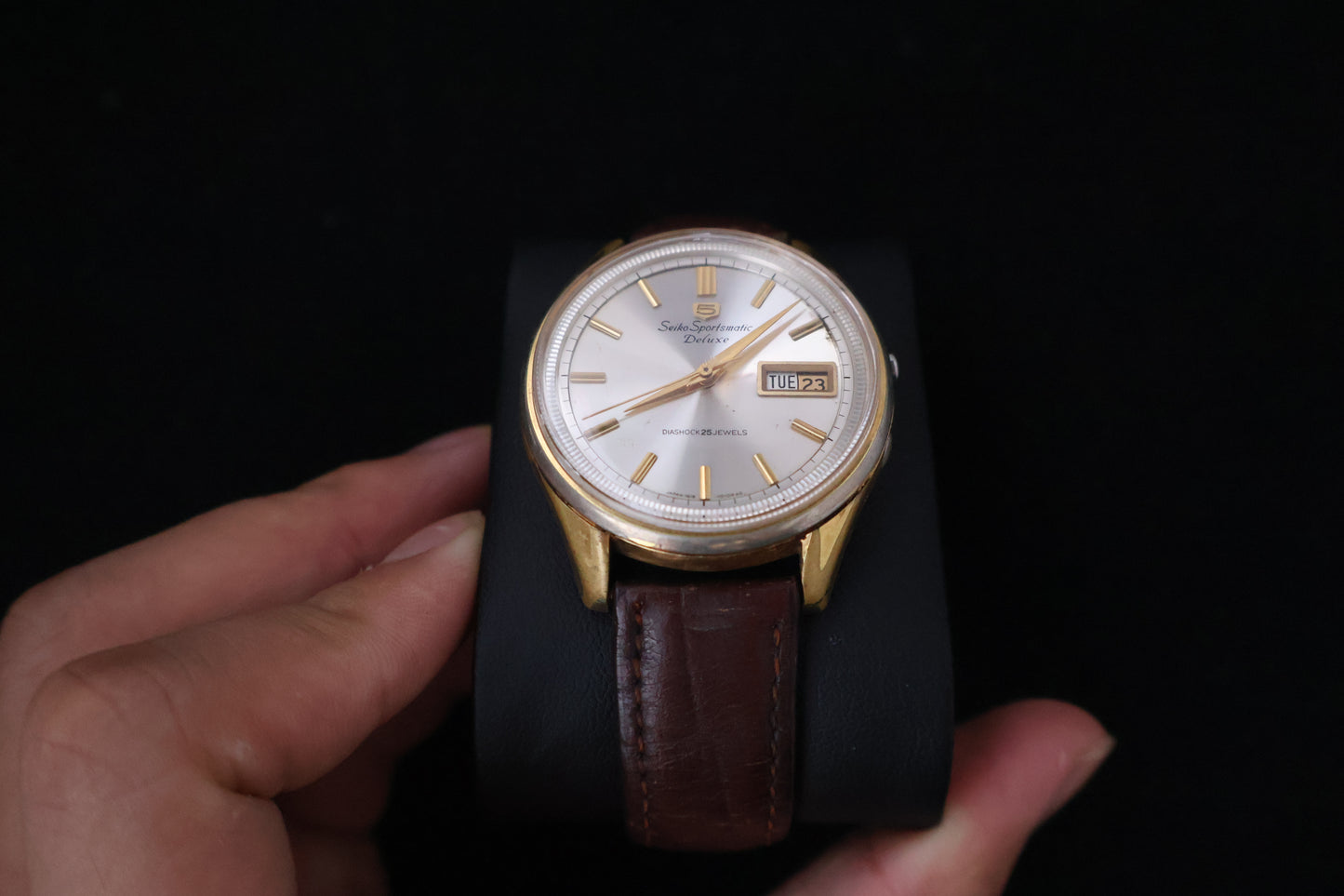(SERVICED) Rare Vintage 1965 Seiko Sportsmatic 5 Deluxe 25 Jewels 7619-7010