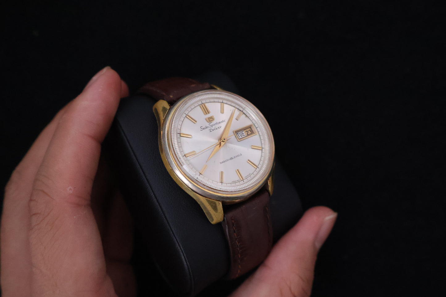 (SERVICED) Rare Vintage 1965 Seiko Sportsmatic 5 Deluxe 25 Jewels 7619-7010