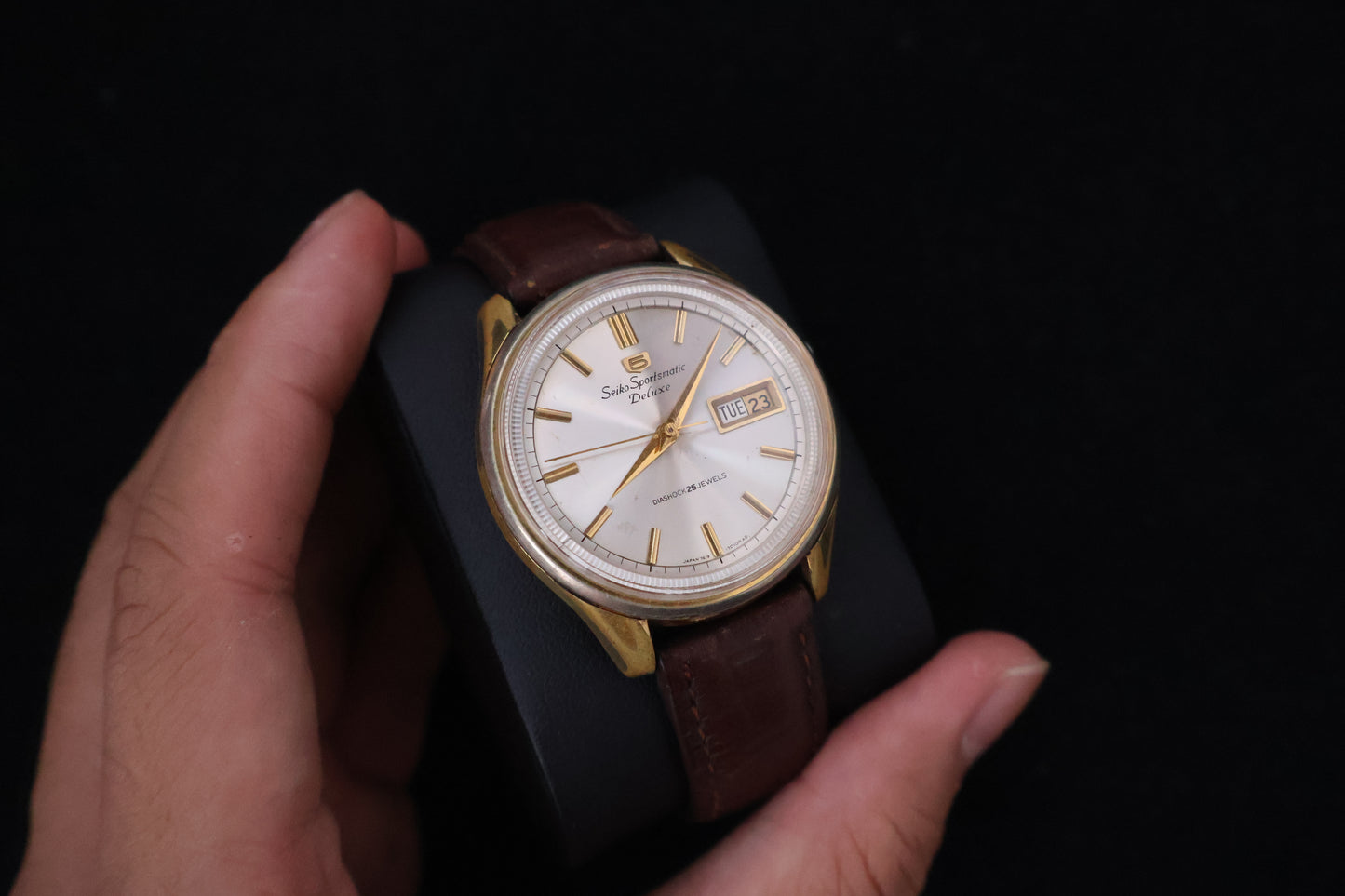(SERVICED) Rare Vintage 1965 Seiko Sportsmatic 5 Deluxe 25 Jewels 7619-7010
