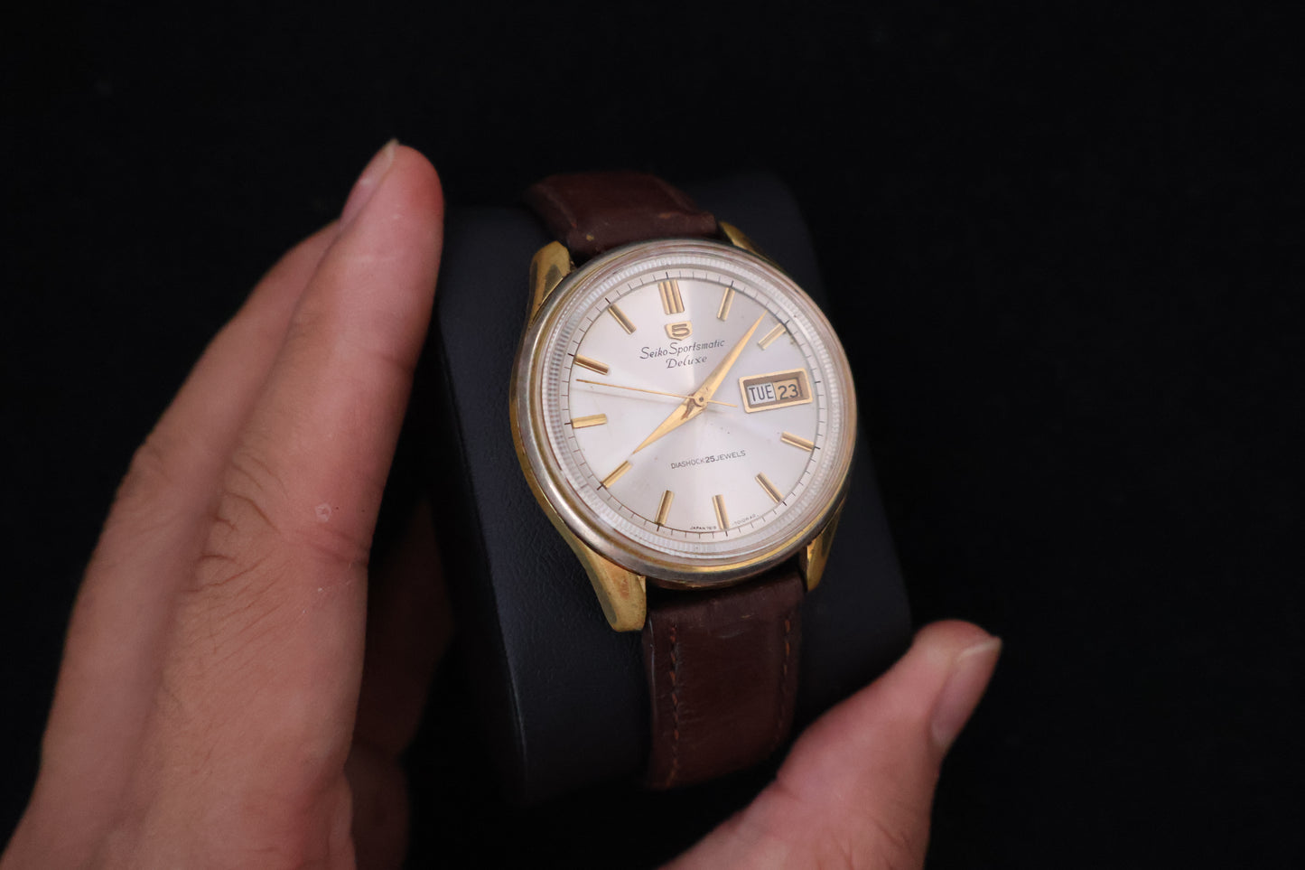 (SERVICED) Rare Vintage 1965 Seiko Sportsmatic 5 Deluxe 25 Jewels 7619-7010