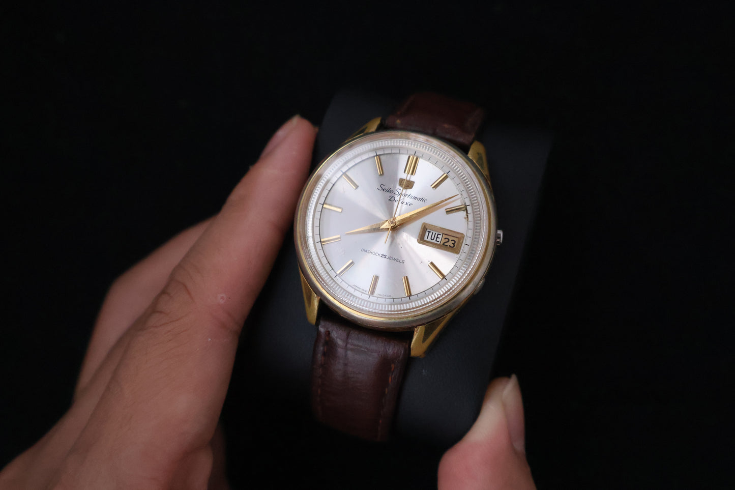 (SERVICED) Rare Vintage 1965 Seiko Sportsmatic 5 Deluxe 25 Jewels 7619-7010
