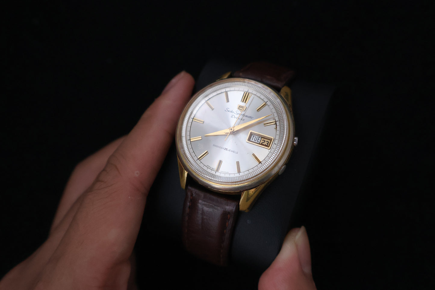 (SERVICED) Rare Vintage 1965 Seiko Sportsmatic 5 Deluxe 25 Jewels 7619-7010