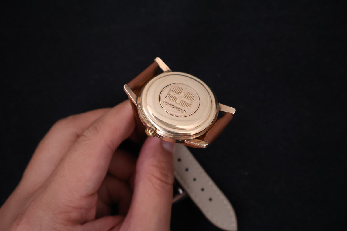 (SERVICED) Rare Vintage 1960s King Seiko First Gen Shield Medallion 14K Gold 25 Jewels - J14102E