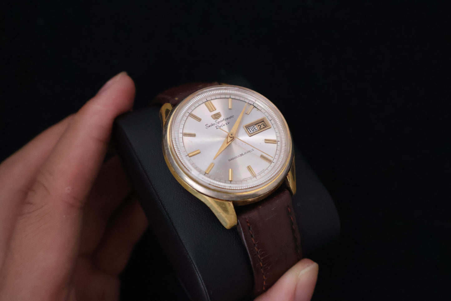 (SERVICED) Rare Vintage 1965 Seiko Sportsmatic 5 Deluxe 25 Jewels 7619-7010