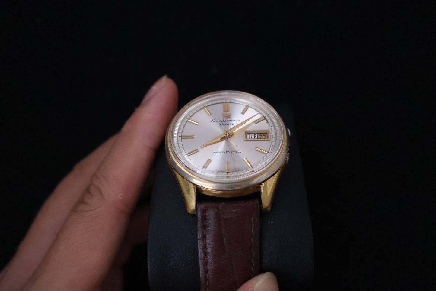 (SERVICED) Rare Vintage 1965 Seiko Sportsmatic 5 Deluxe 25 Jewels 7619-7010