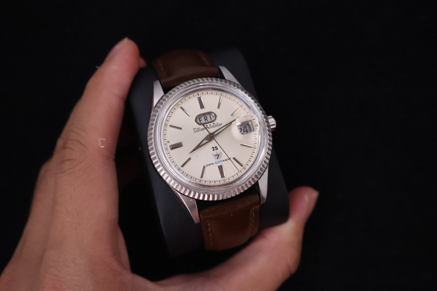 (SERVICED) Rare Vintage 1965 Citizen Auto Dater 7 Para 40m Water 25 Jewels