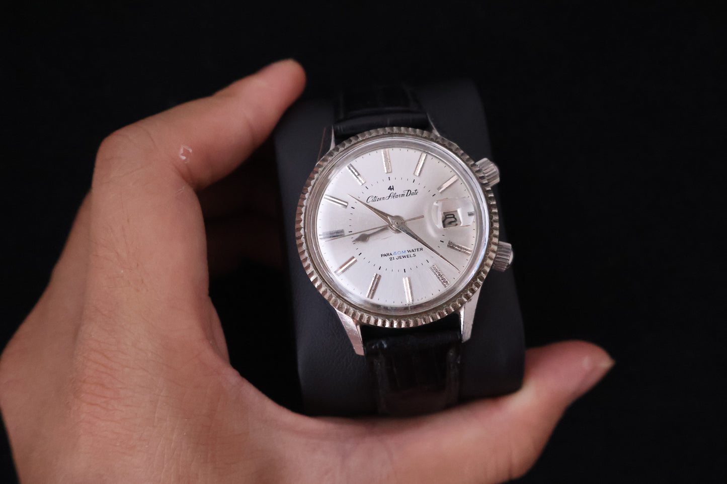 (SERVICED) Rare Vintage 1965 Citizen Alarm Date 21 Jewels - ALDS 51301a-Y
