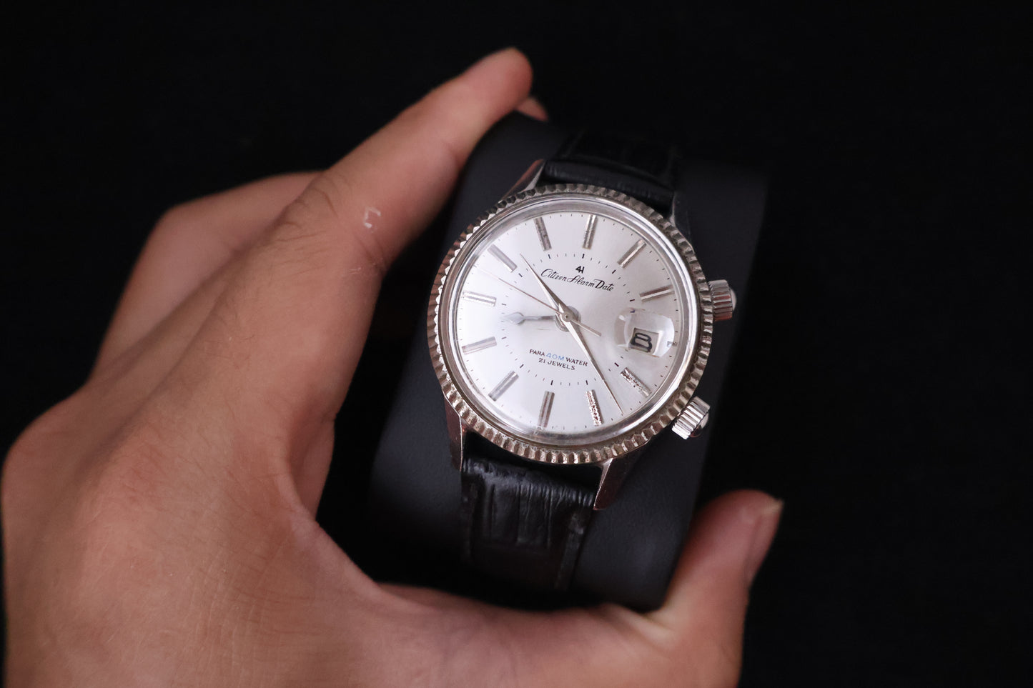 (SERVICED) Rare Vintage 1965 Citizen Alarm Date 21 Jewels - ALDS 51301a-Y