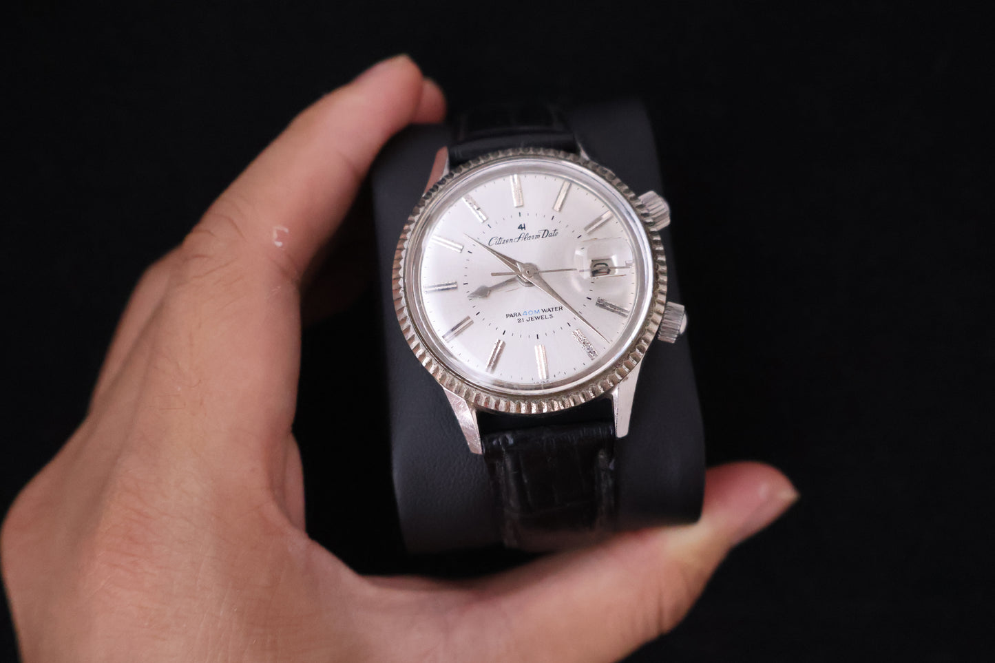 (SERVICED) Rare Vintage 1965 Citizen Alarm Date 21 Jewels - ALDS 51301a-Y