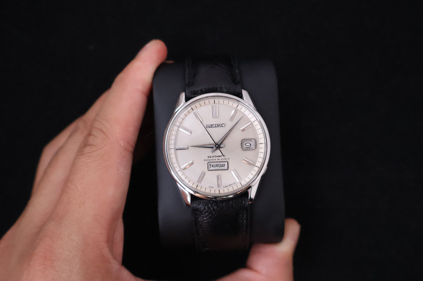 (SERVICED) Rare Vintage 1966 Seiko Seikomatic Diashock 26 Jewels 6206-8040